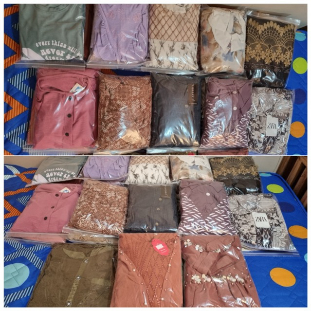 Paket murah dan hemat 25 pcs gamis, midi & setcel campur-campur semua brand & model ada