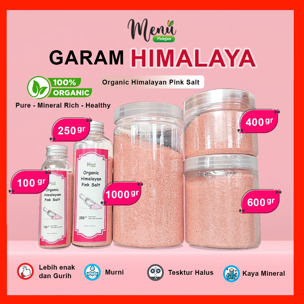 

GARAM HIMALAYA Original Organik Premium - Garem Himalayan Pink Salt Non Rafinasi MenuPangan