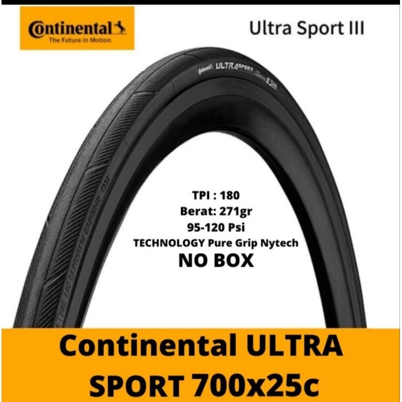 Tire Continental Ultra Sport Race III 700x25c Ban Luar Sepeda No Box