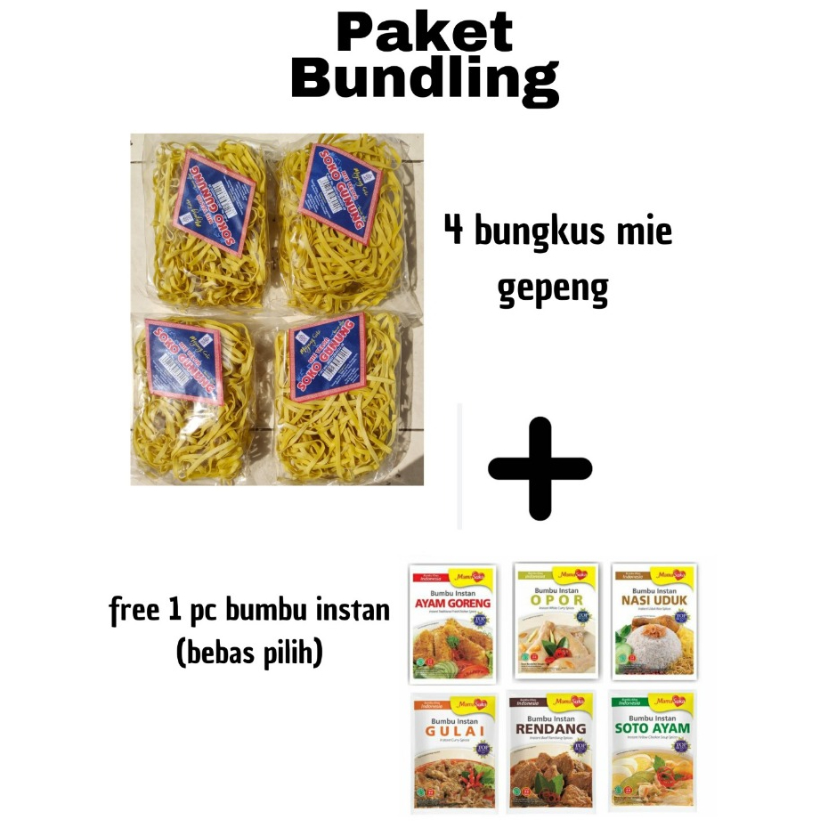 

[Paket Hemat] Mie Gepeng 4 bungkus + Bumbu Instan Mamasuka