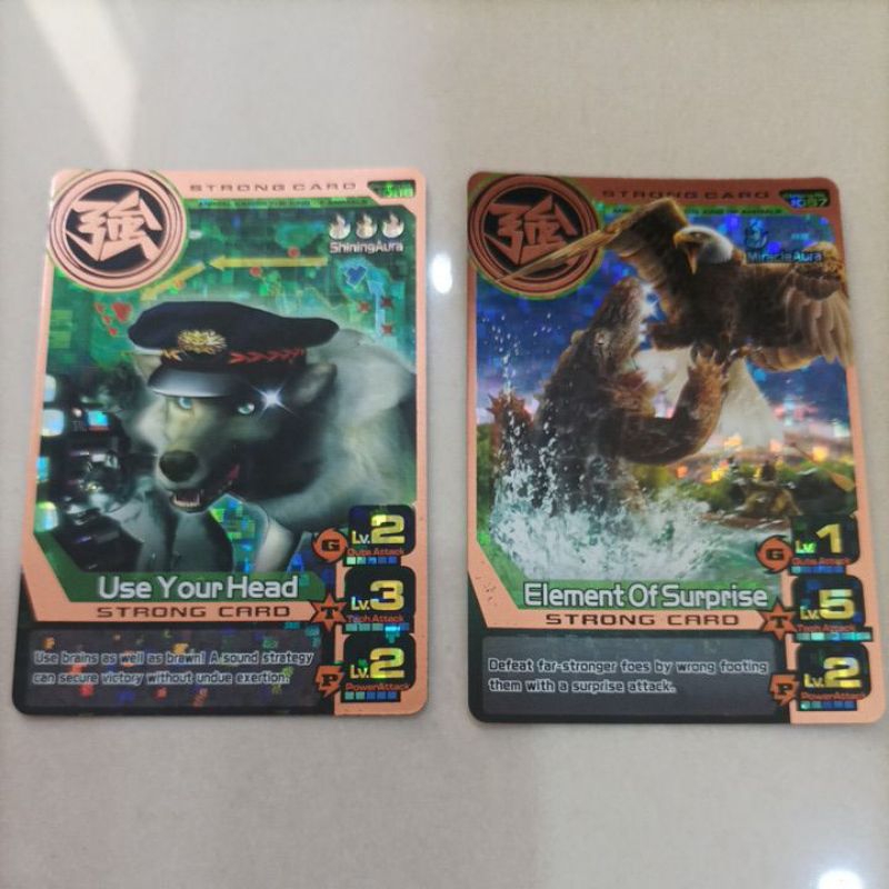 ANIMAL KAISER USE YOUR HEAD AND ELEMENT OF SURPRISE STRONG CARD SET VER 5 ISI DUA LEMBAR