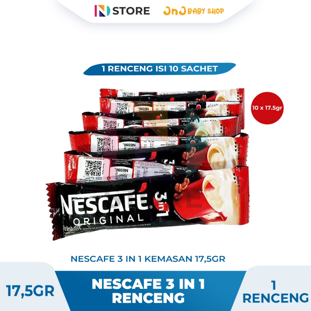 

Nescafe Original 3 IN 1 Renceng Kemasan 17.5gr 1 Renceng isi 10 Sachet