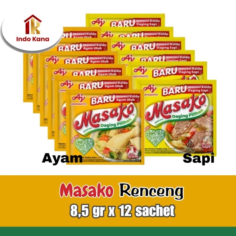 

MASAKO 8,5 gr RENCENG isi 12 pcs Bumbu Kaldu Penyedap Rasa