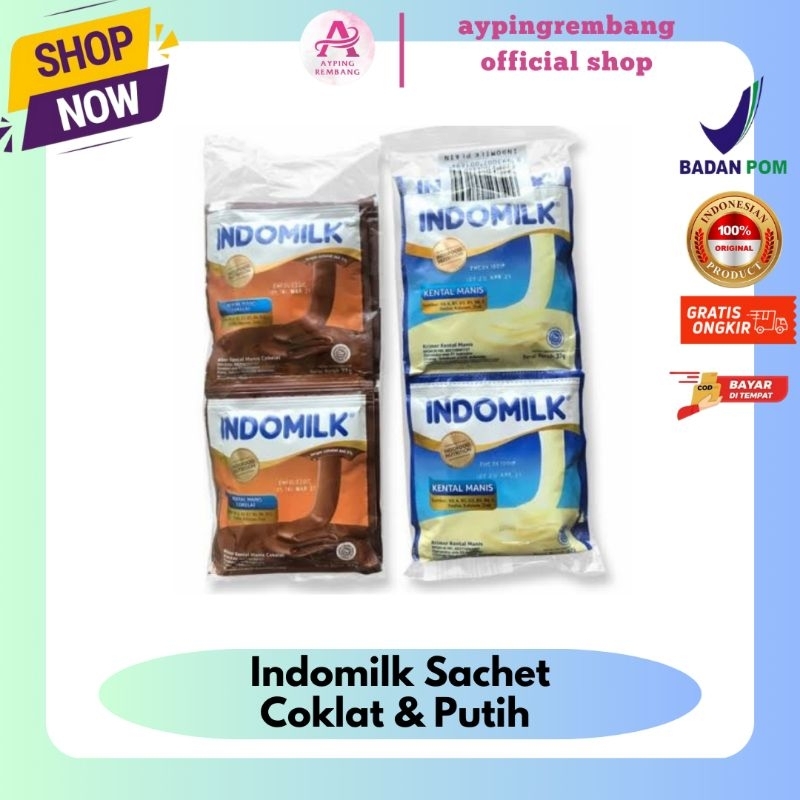 

Indomilk Kental Manis Putih / Coklat Sachet 6x37gr