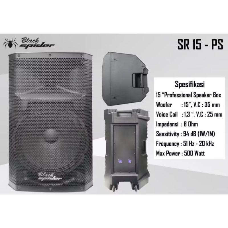 Speaker Pasif Black Spider SR15PS SR 15PS 15 Inch  Pasif 2 Way Box Fiber