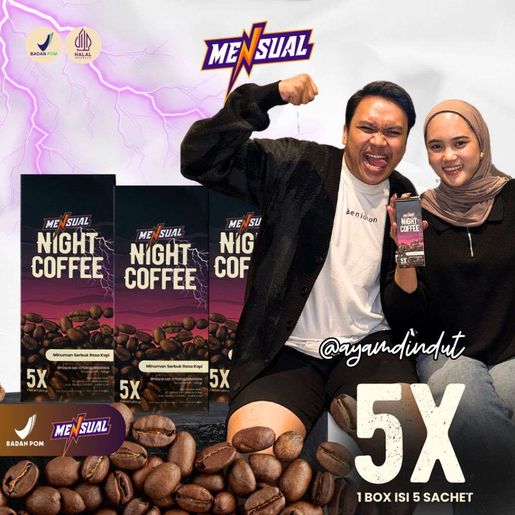 

Mensual Night Coffee - Minuman Kopi Pria Dewasa Dengan Khasiat Penambah Energi Daya Tahan Lama BPOM