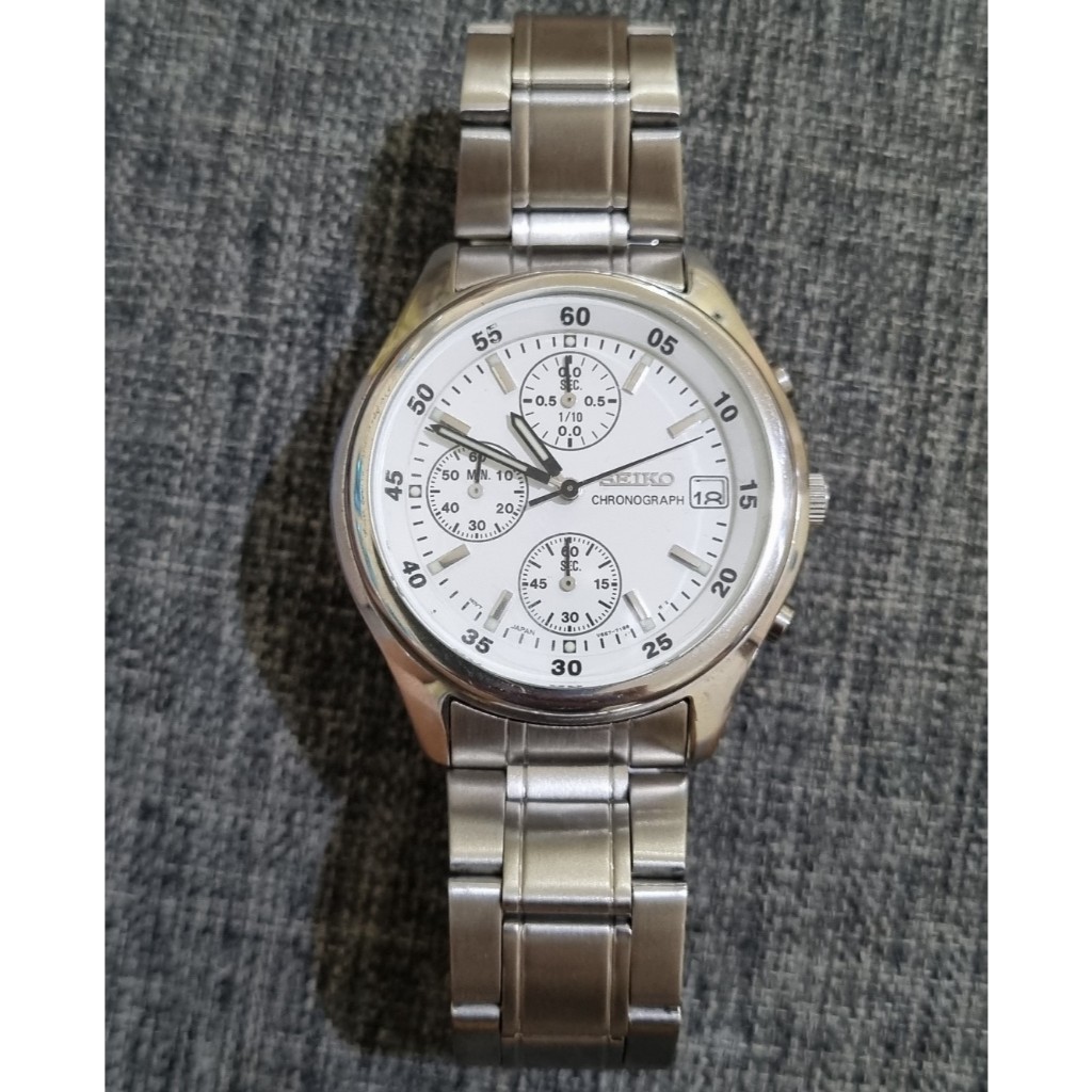 Seiko Chronograph V657-7100 Vintage White Dial