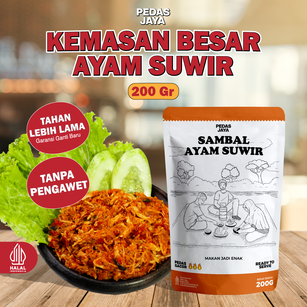 

[200gr] Sambal Ayam Suwir Kemasan Besar - Pedas Jaya