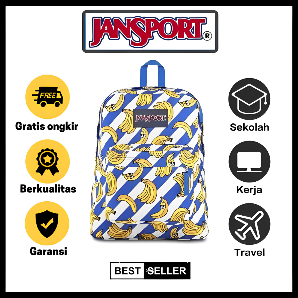 Tas JANSPORT BANANARAMA Superbreak - Tas Ransel Sekolah Wanita Dan Pria - JanSport Tas Ransel - Back