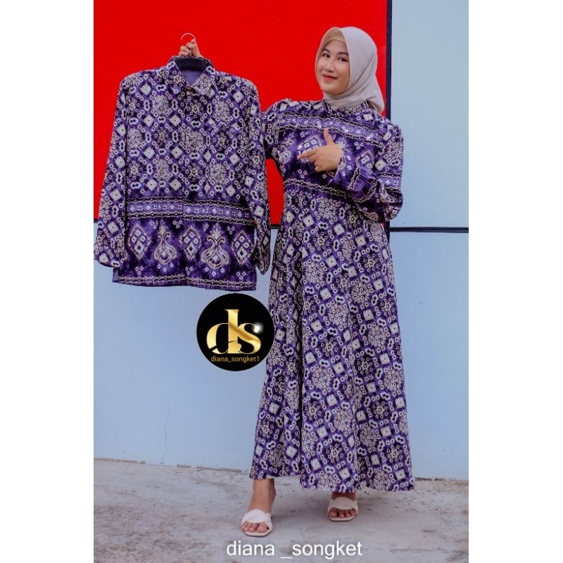 gamis klock jumputan dolby/baju seragam/setelan jumputanplg/baju pasangan