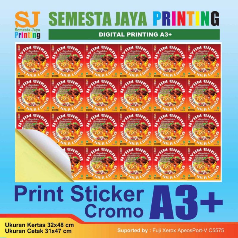 

Cetak Sticker Cromo / Hvs | Print Sticker A3+ | Sticker Label