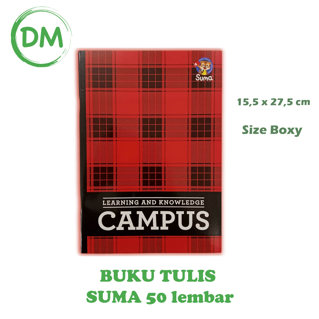 

DM- ECER BUKU TULIS BESAR SUMA 50 LEMBAR BOXY 50/70 CAMPUS / SCHOOL (1pcs)