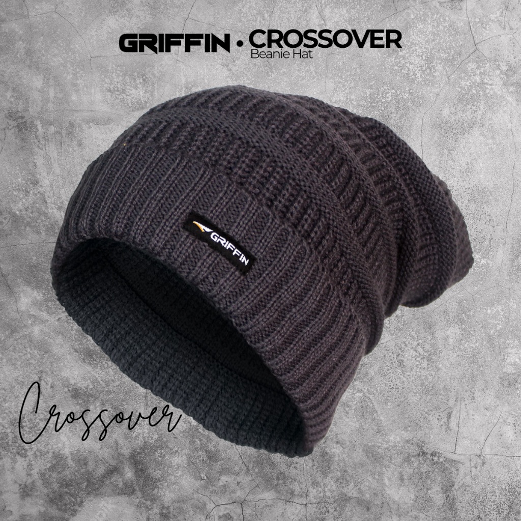 GRIFFIN Topi Kupluk Pria Dewasa Crossover Rajut Bahan Lembut dan Tebal