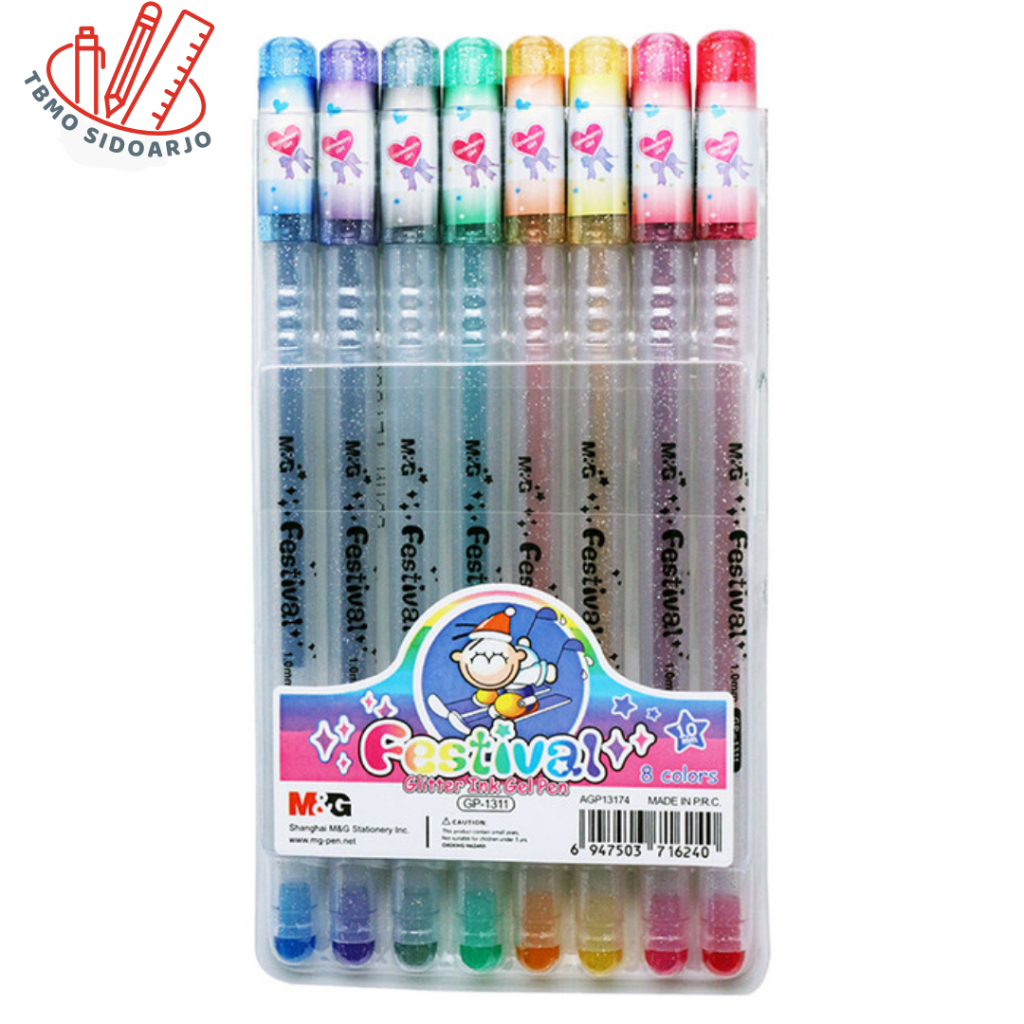 

TBMO M&G Balpen Gliter Set isi 8 Warna 1.0Mm 10012916/AGP13174