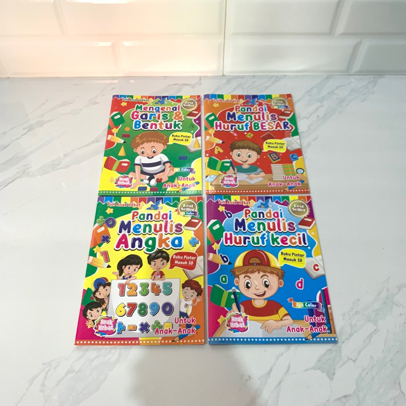 Buku Pandai Menulis Angka, Huruf Kecil, Huruf Besar, Garis - Anak Hebat