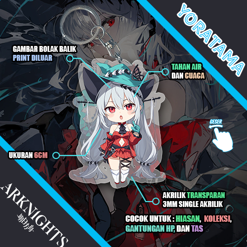 Gantungan Kunci Skadi Arknights, Keychain Anime Game