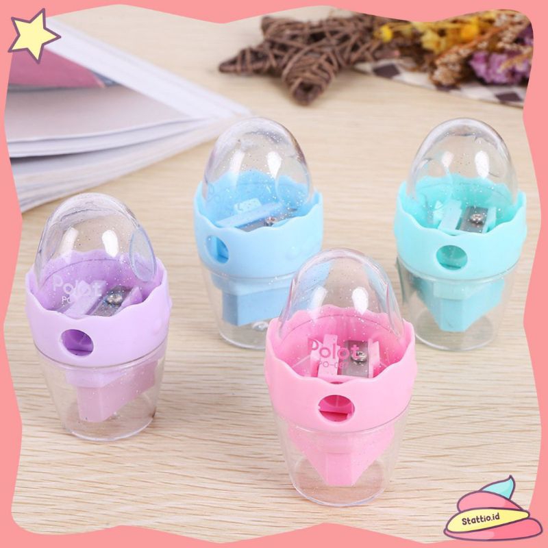 

Rautan 2 in 1 Polot Dengan Penghapus Rautan dan Penghapus Serutan Pengserut Peraut Eraser Sharpener