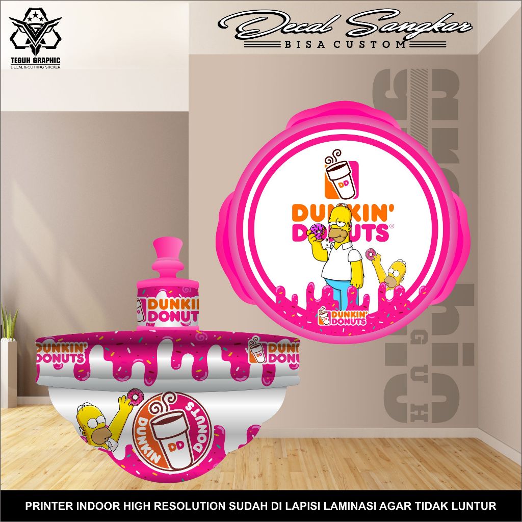 Stiker Tebok T3 Lovebird Motif Dunkin Donut