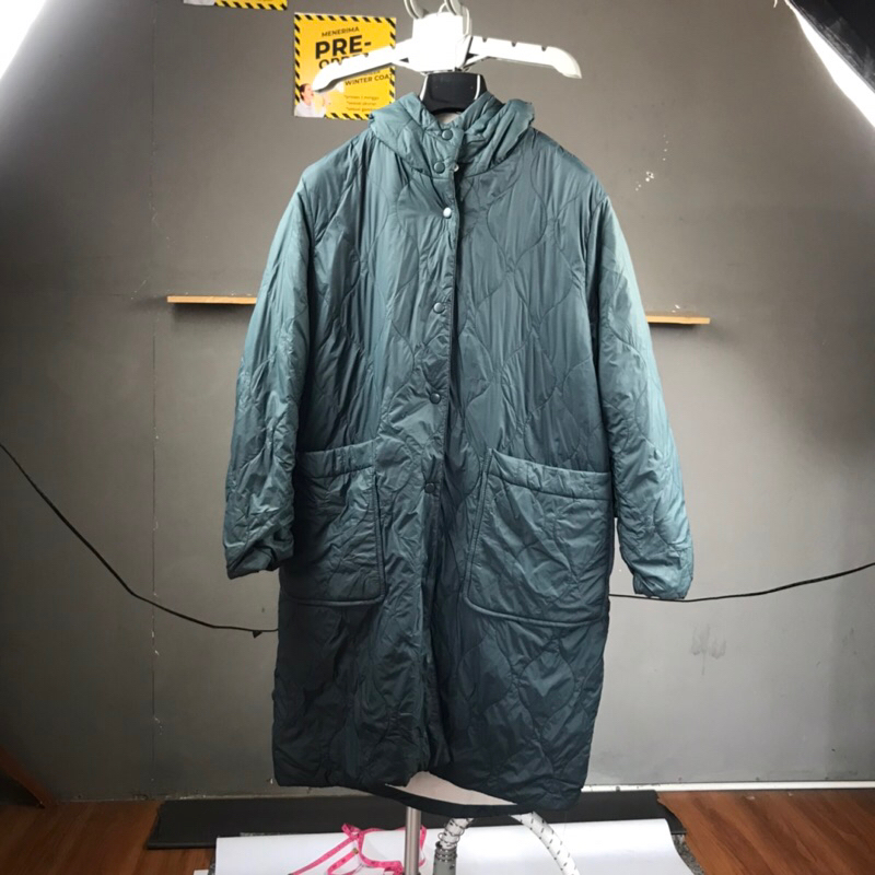 COAT WINTER PUFFER HIJAU BOTOL WATERPROOF