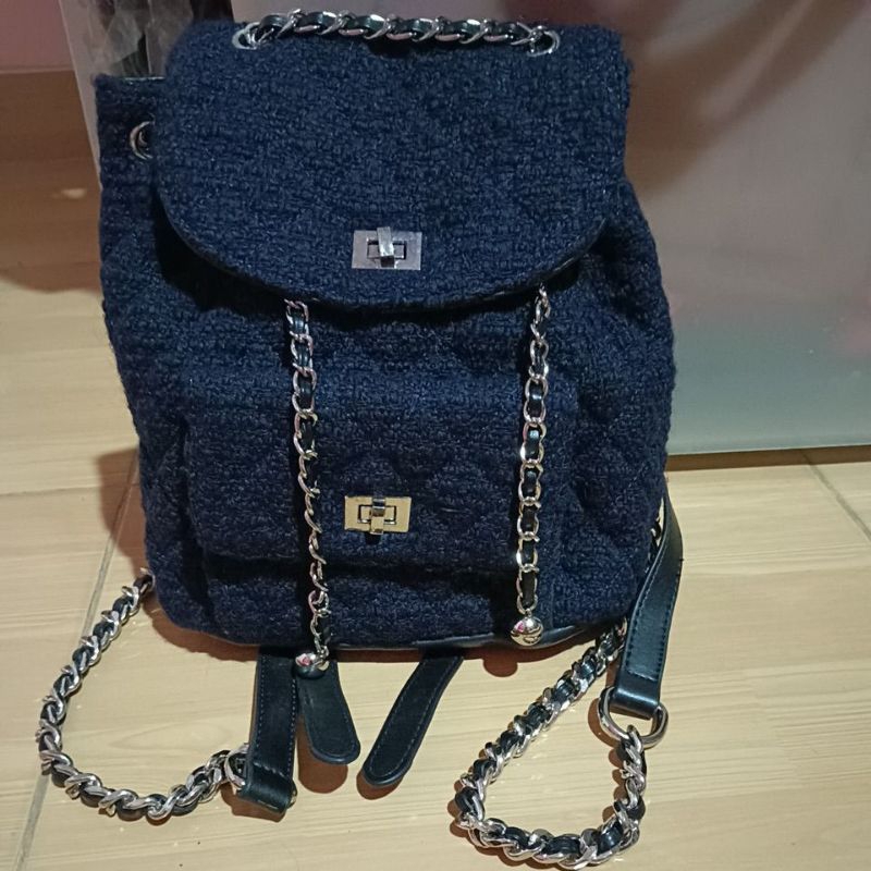 tas ransel mini warna biru navi