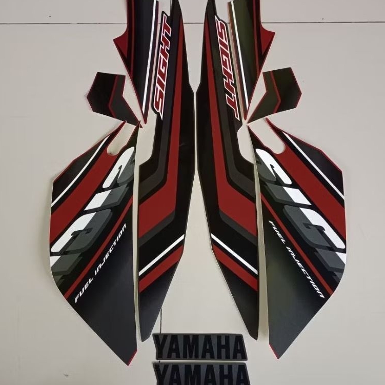 STRIPING STIKER YAMAHA SIGHT HITAM MERAH VEGA FORCE SIGHT NEW FI hitam merah