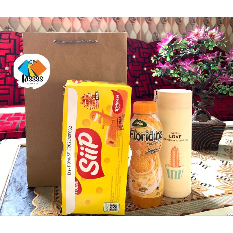

(ECER) Paper Bag ukuran 20x10x30cm / Tas Kertas Tas Songgong Tas Botol Souvenir Polos Coklat