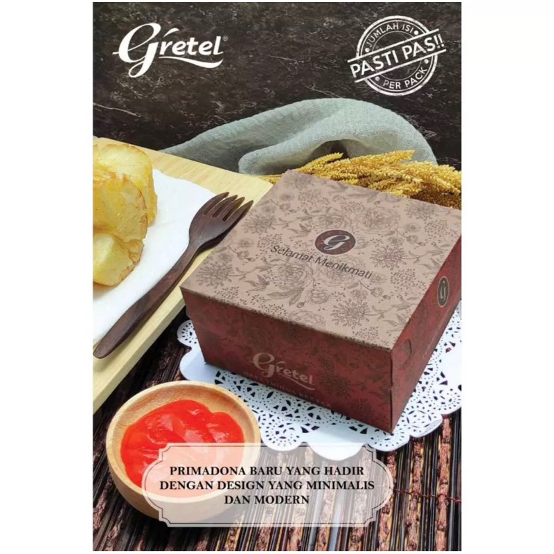 

GRETEL R8 BROWN 18x18x7(PP1519) BOX KOTAK KARDUS MAKANAN DAN KUE DUS JAJAN HAJATAN SLAMETAN WADAH DOS