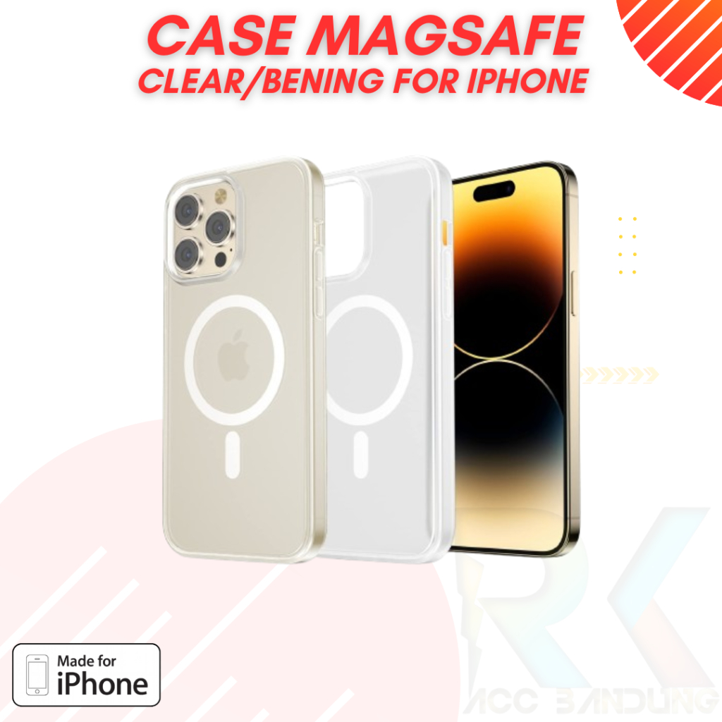 Case Casing iPhone Magsafe Magnet 8 X XR XS 11 12 13 14 Pro Max Clear Bening