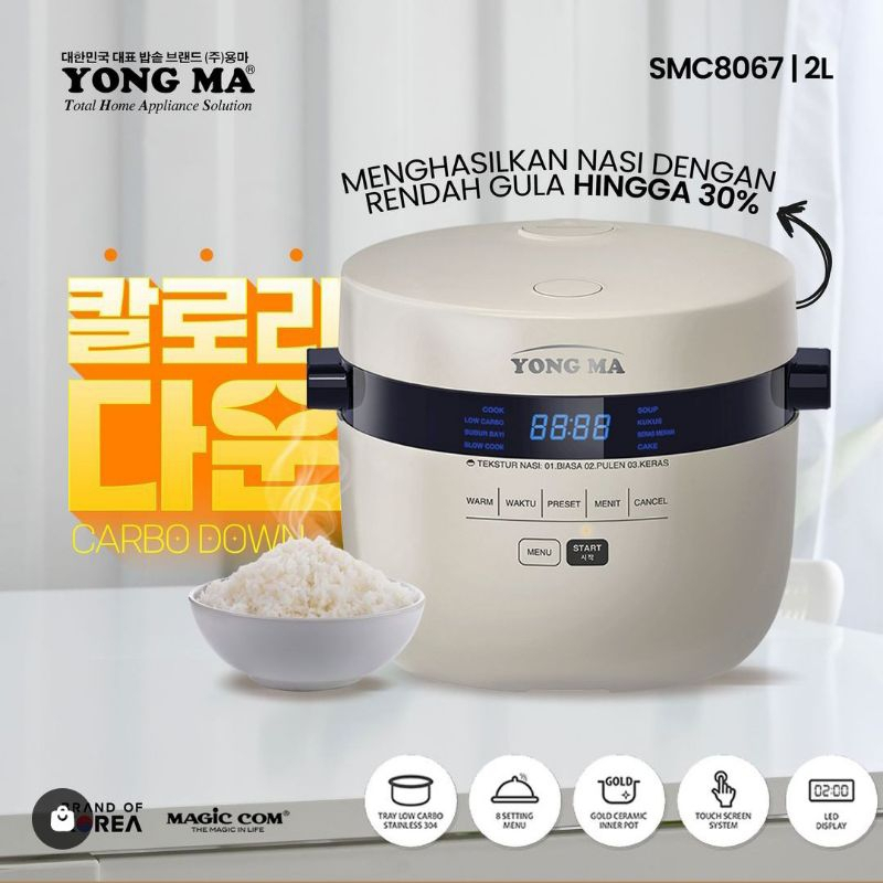 Yong Ma SMC 8067 Low Carbo Rice Cooker Rendah Gula SMC8067