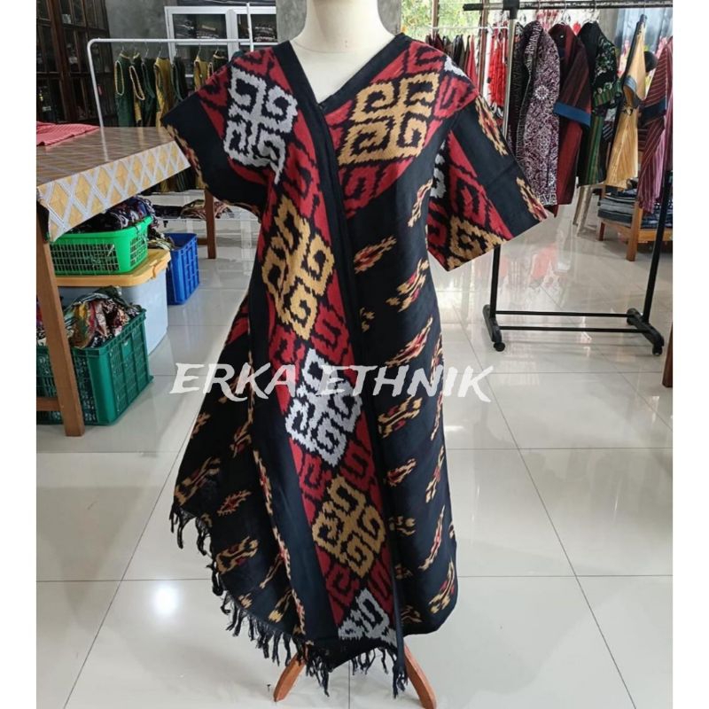 ￼READY STOCK - dress tenun slempang - baju tenun wanita - baju tenun etnik - dress tenun modern - dr