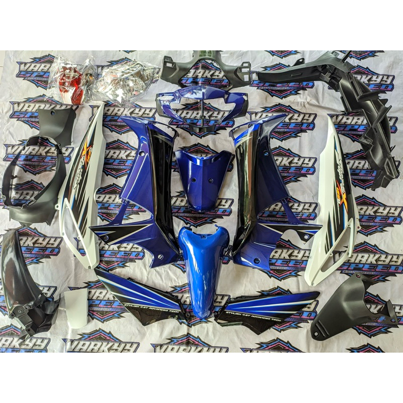 COVER FULL SETT BODY HALUS KASAR SUPRA X 125 OLD / LAMA BIRU PUTIH