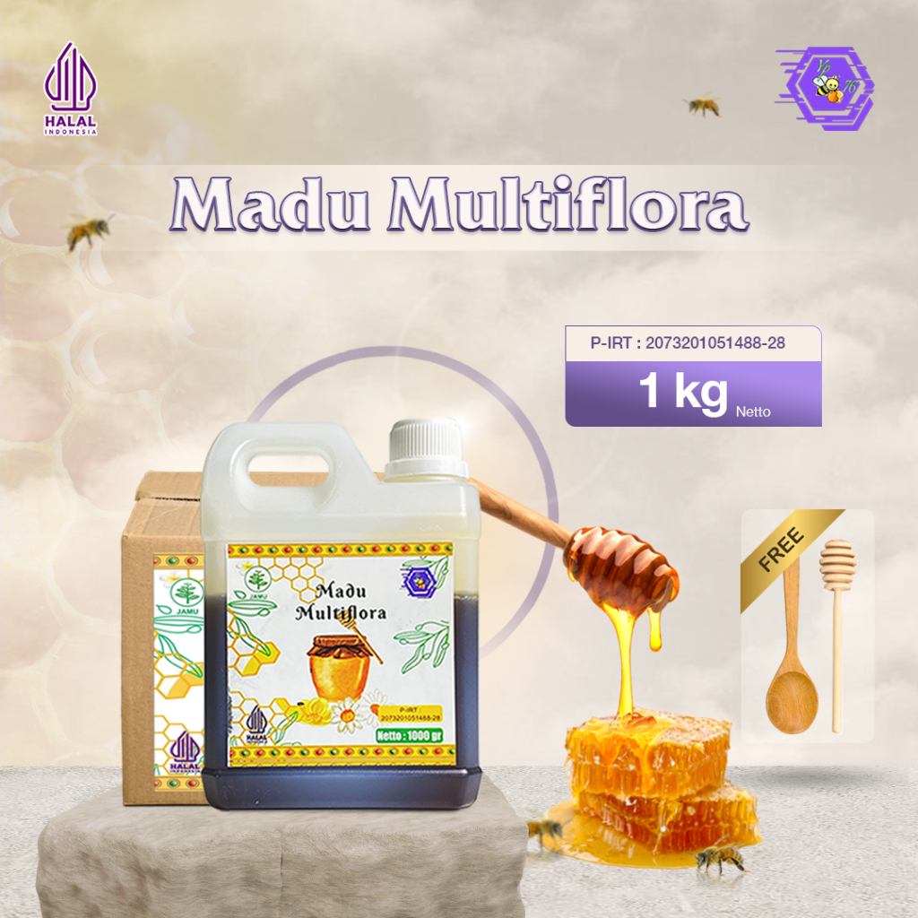 

MADU YP76 - MADU ASLI MURNI NEKTAR MULTIFLORA (1Kg) SUPER PREMIUM GRADE A 100% Madu Hutan Sumatra Alami Pure Natural Raw Honey Minuman Herbal Premium Kesehatan Meningkatkan Daya Tahan Nutrisi Tubuh