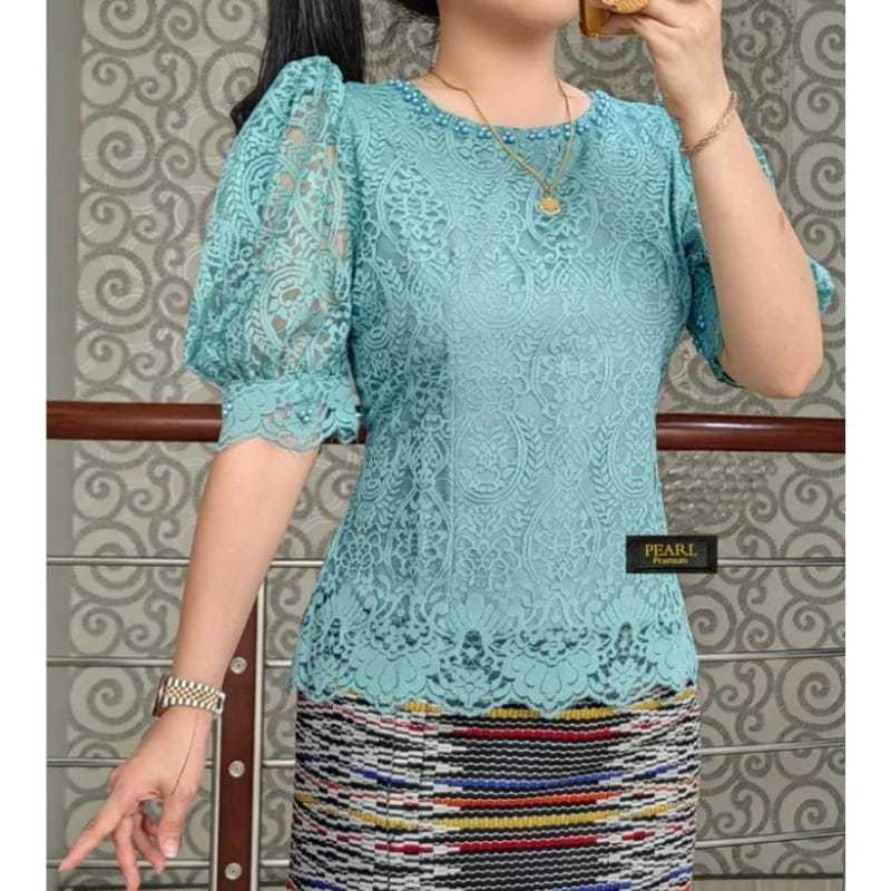 Real pict  Atasan Kebaya Brokat Kutubaru / Kebaya Wisuda / Kebaya Atasan/KEBAYA BRUKAT MODERN KUTUBA