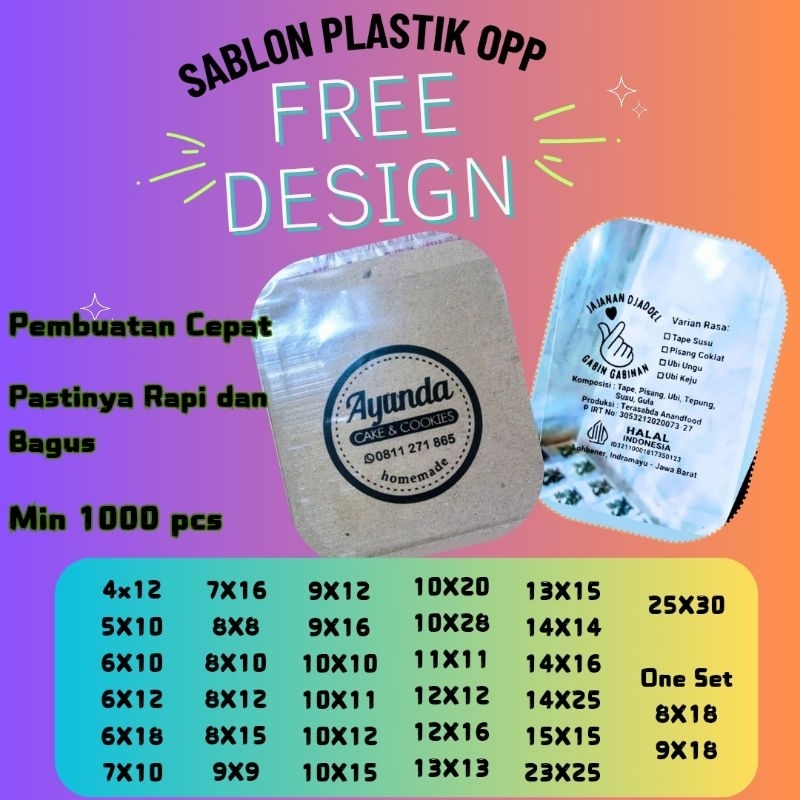 

Sablon OPP Ukuran 4x12