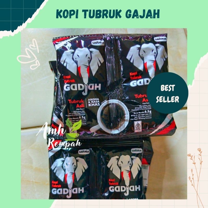 

Kopi Tubruk Gajah Tanpa gula, isi 20 shacet