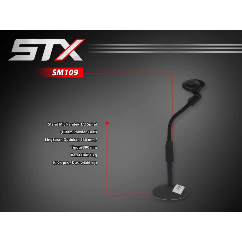 Stand Mic Pendek Full besi kaki bulat STX SM109