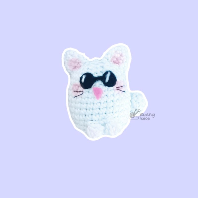 Amigurumi Gantungan Kunci Gojo Satoru versi kucing -GojoCat