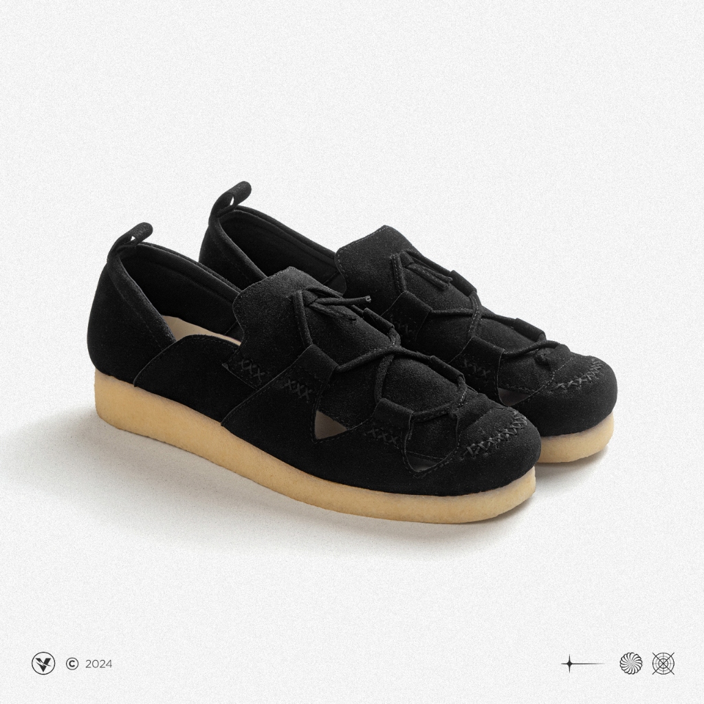 KREZI - Sepatu Loafers Moccasin Nasa Black Natural - Sepatu Casual Pria