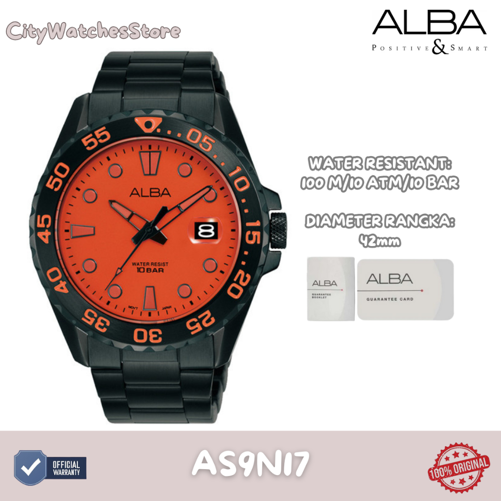 10.10 SALE | Jam Tangan Pria Analog Original Alba Tali Rantai Stainless Steel Anti Air Anti Karat Or