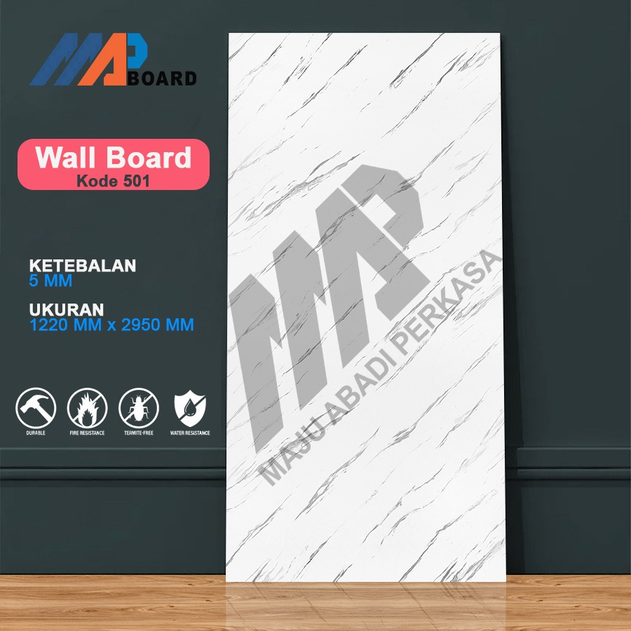 LEMBARAN PVC MARMER / WALL BOARD 5MM 122 X 295 CM - MAP WB 501 Doof