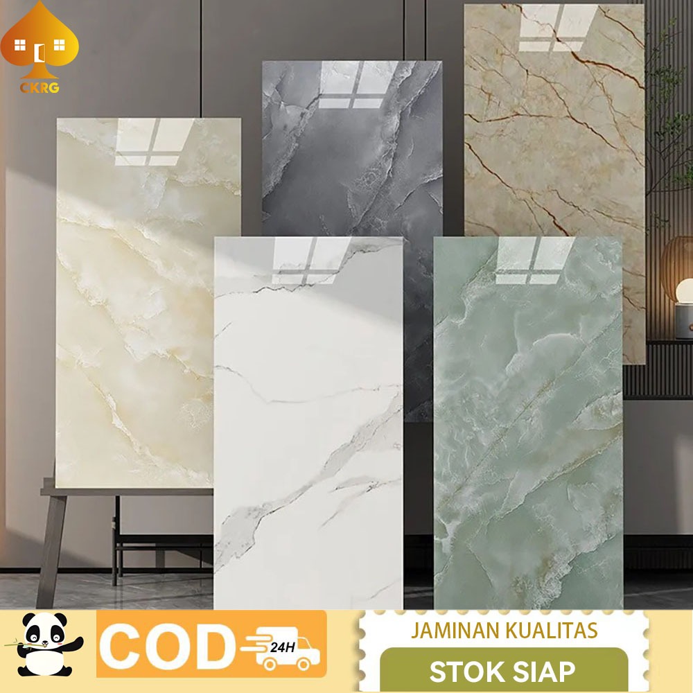 Wallpaper Dinding Vinyl Marble/Keramik Marbel Granit/ Lantai Vinyl Stiker 30 x 60 cm