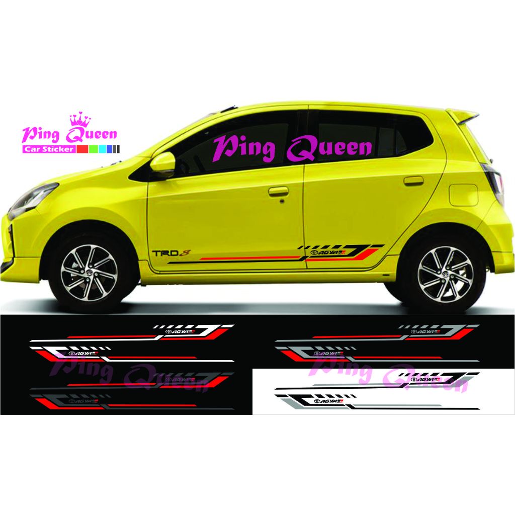 STICKER MOBIL TOYOTA AGYA GR STICKER STRIPING VARIASI MOBIL AGYA GR