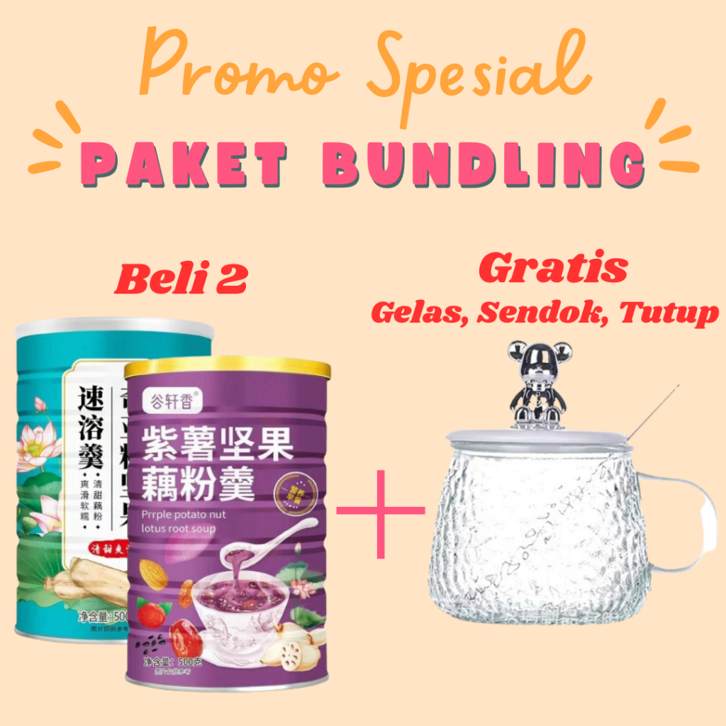 

PROMO BELI 2 FREE GELAS, SENDOK, DAN TUTUP - BUBUR AKAR TERATAI [ RASA UBI UNGU & TERATAI ALMOND ]
