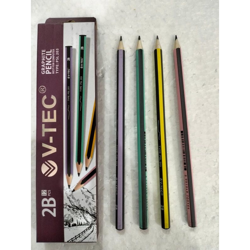 

PENSIL 2B MERK VTEC, PENSIL KAYU MERK VTEC