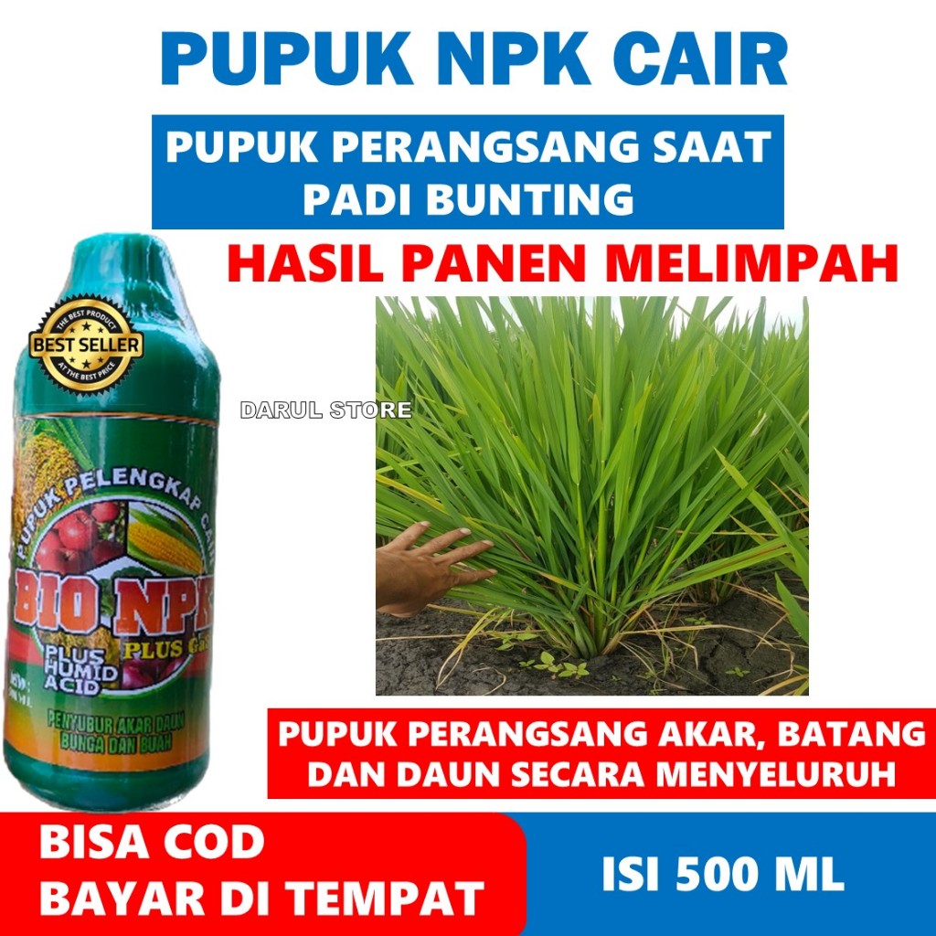 (PROMO) PUPUK NPK CAIR ANAKAN PADI TERBAIK Pupuk Perangsang Akar Daun Batang Anakan Padi Agar Berbua
