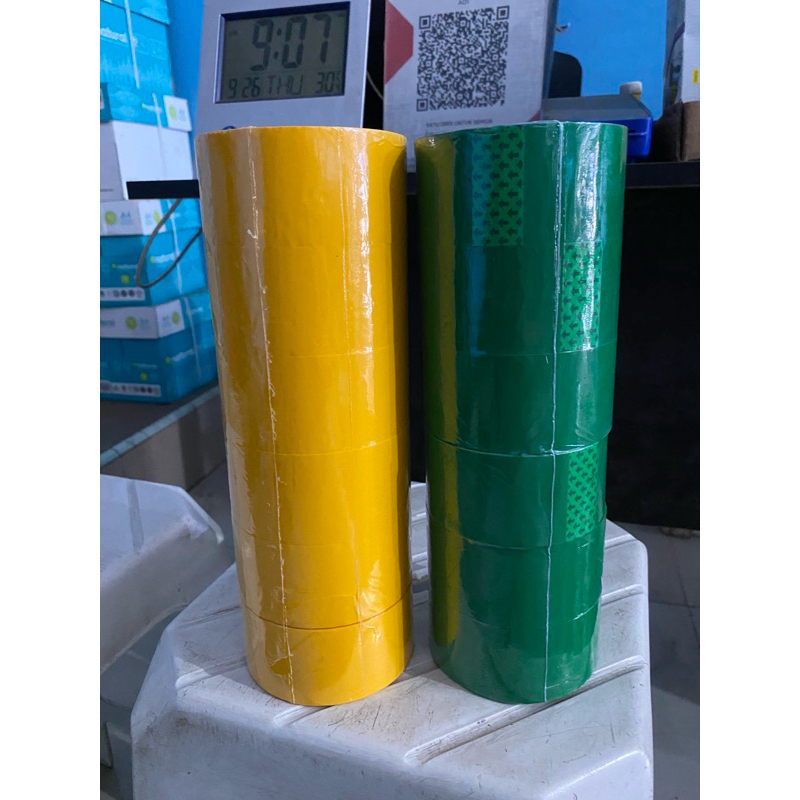 LAKBAN WARNA HIJAU DAN KUNING