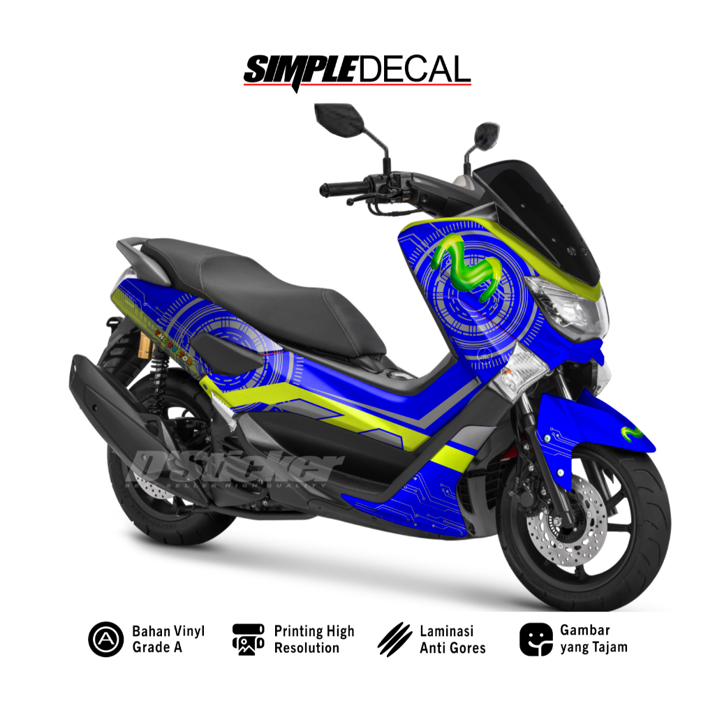 stiker decal Nmax Lama 155 Stiker Decal Fullbody Nmax Old new Motif Movistar (bisa custom)