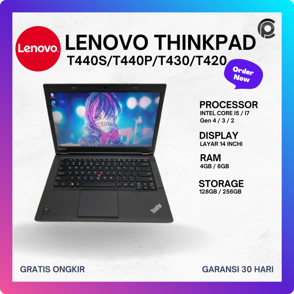 Lenovo Thinkpad T440S T440P T430 T420S T420 T410 T470P Laptop seken terawat Second Bergaransi