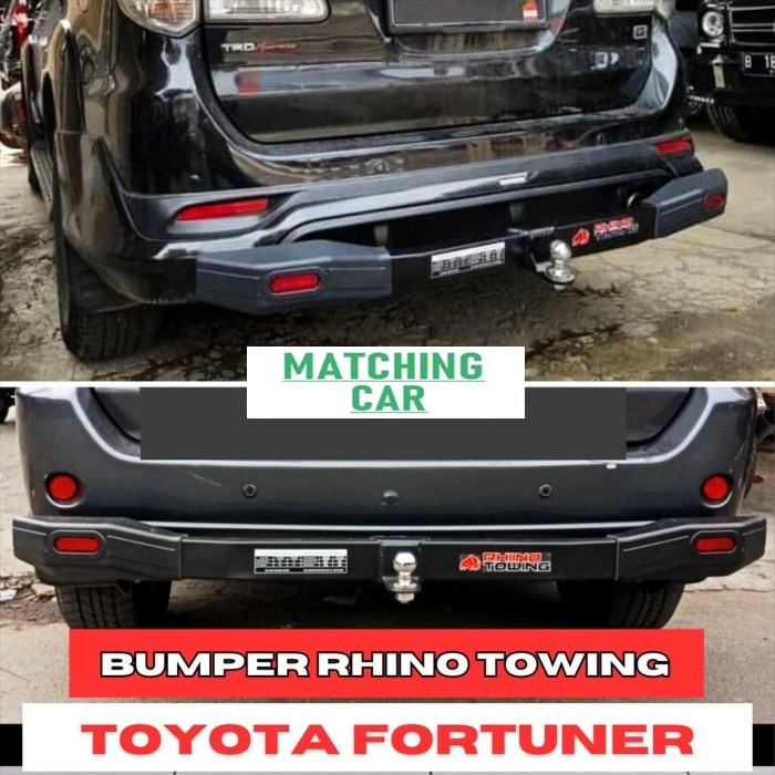 Towing Tanduk Belakang Mobil Fortuner VNT TRD Lama Bumper Besi Rhino