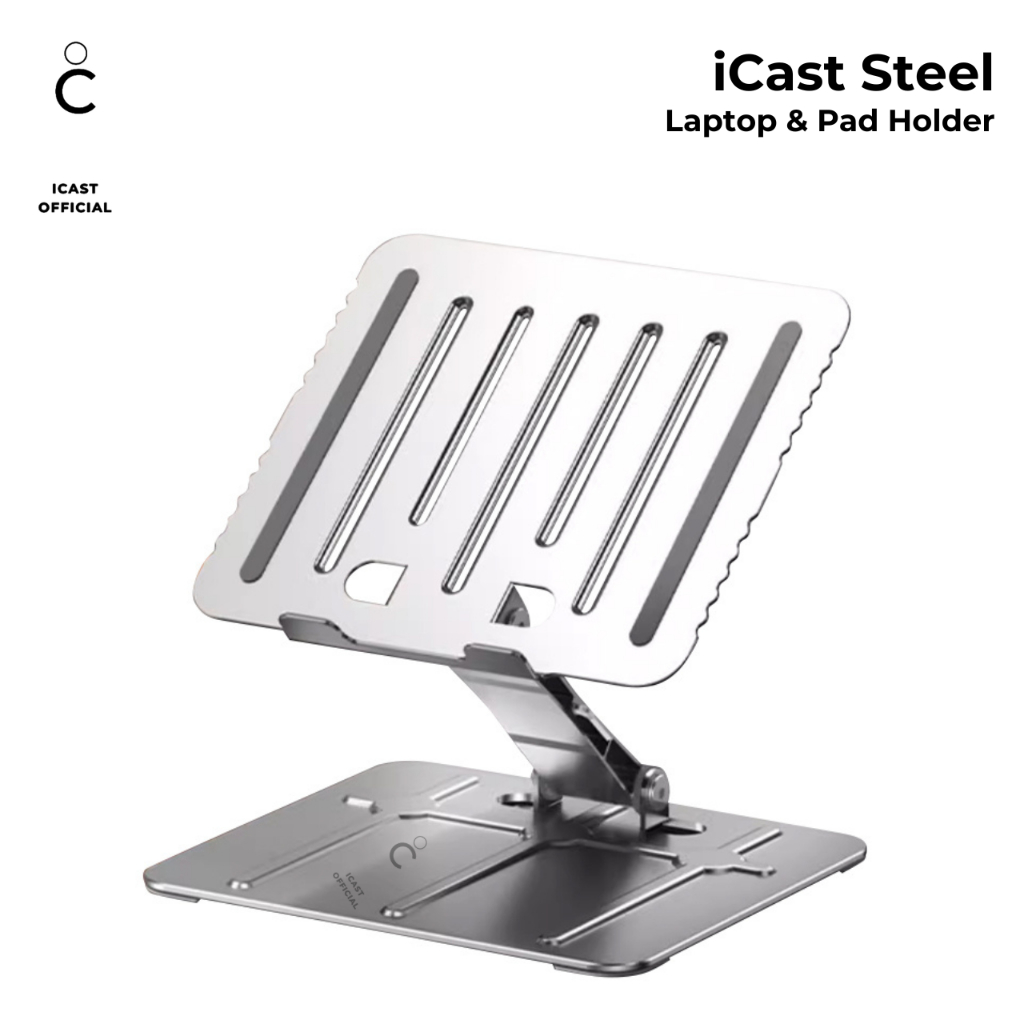 iCast Laptop Stand Steel Dudukan Laptop Aluminium Laptop & Pad Holder